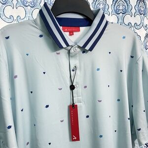 New Redvanly Golf Polo Shirt Mens XL Breeze Blue Langham Stretch Performance